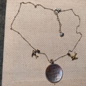 Fossil brand necklace Wishing You Sunshine ,Songbirds,and blue skies" silver